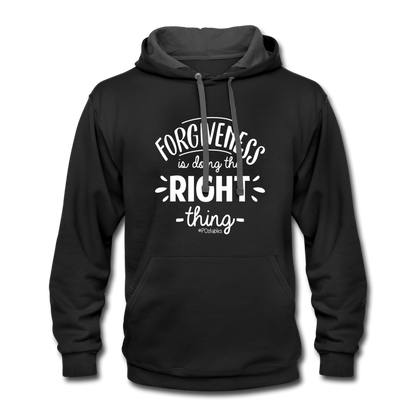 Forgiveness Is Doing The Right Thing W Contrast Hoodie - black/asphalt