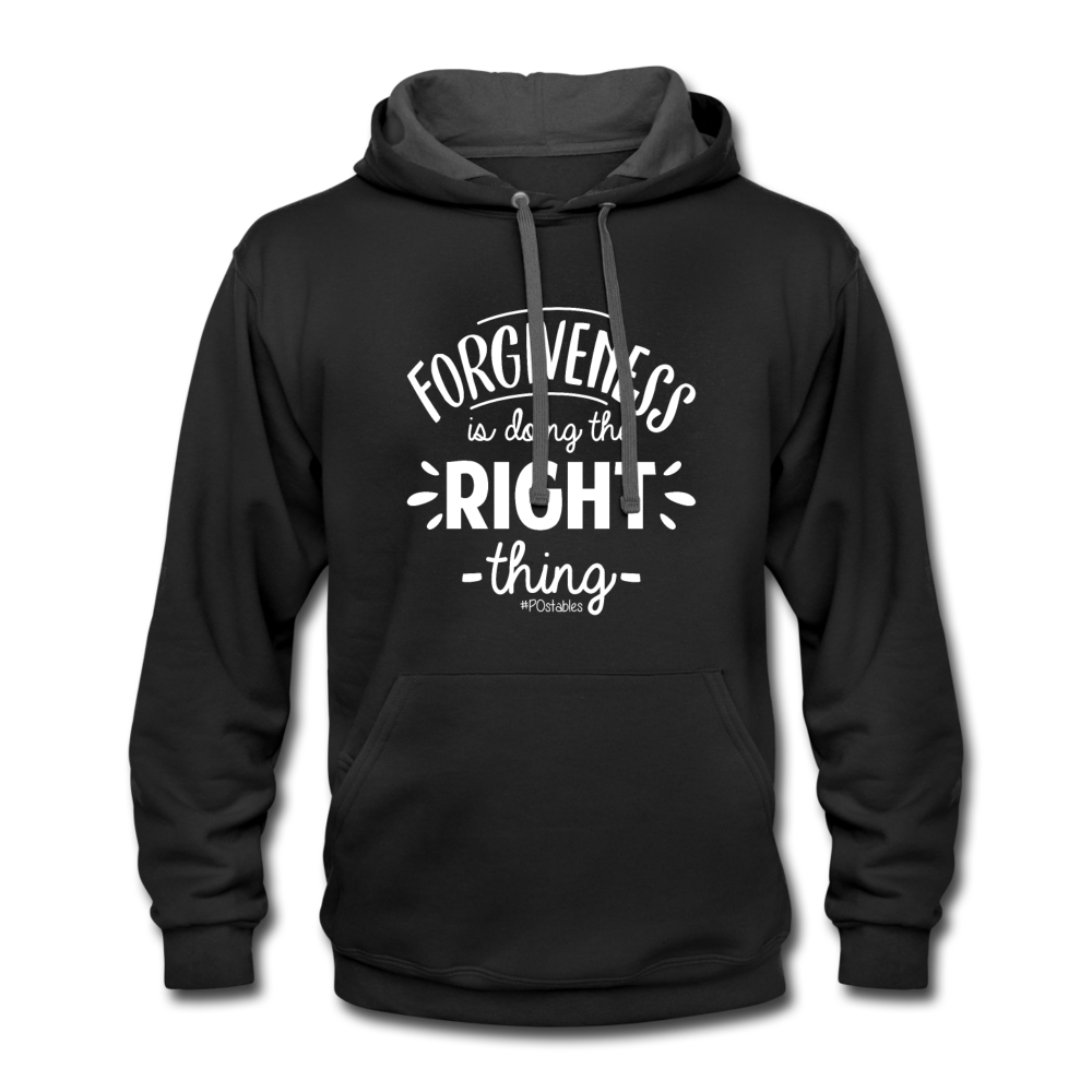 Forgiveness Is Doing The Right Thing W Contrast Hoodie - black/asphalt