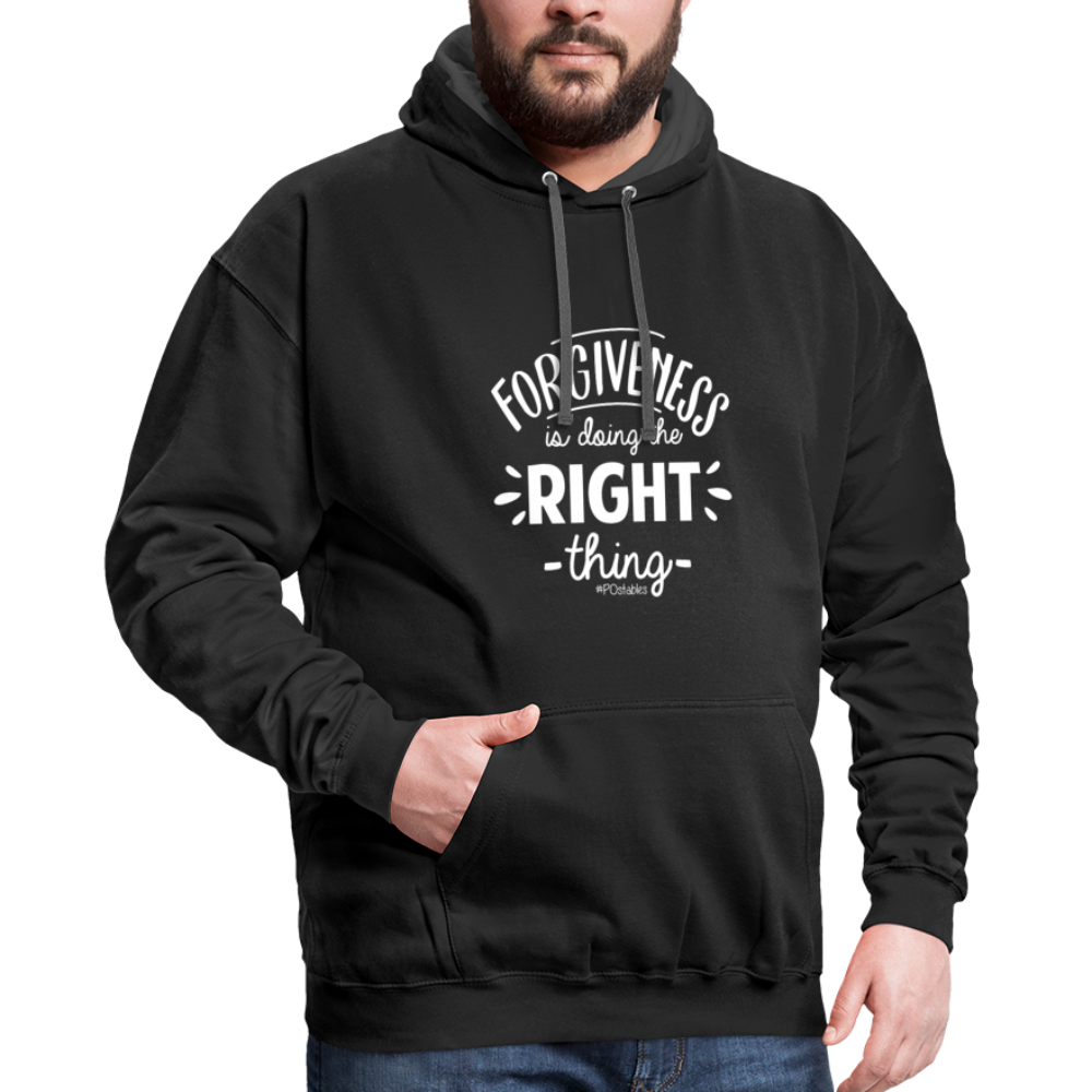 Forgiveness Is Doing The Right Thing W Contrast Hoodie - black/asphalt