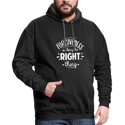 Forgiveness Is Doing The Right Thing W Contrast Hoodie - black/asphalt