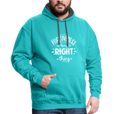 Forgiveness Is Doing The Right Thing W Contrast Hoodie - scuba blue/asphalt