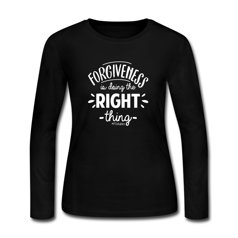 Forgiveness Is Doing The Right Thing W Women's Long Sleeve Jersey T-Shirt - black
