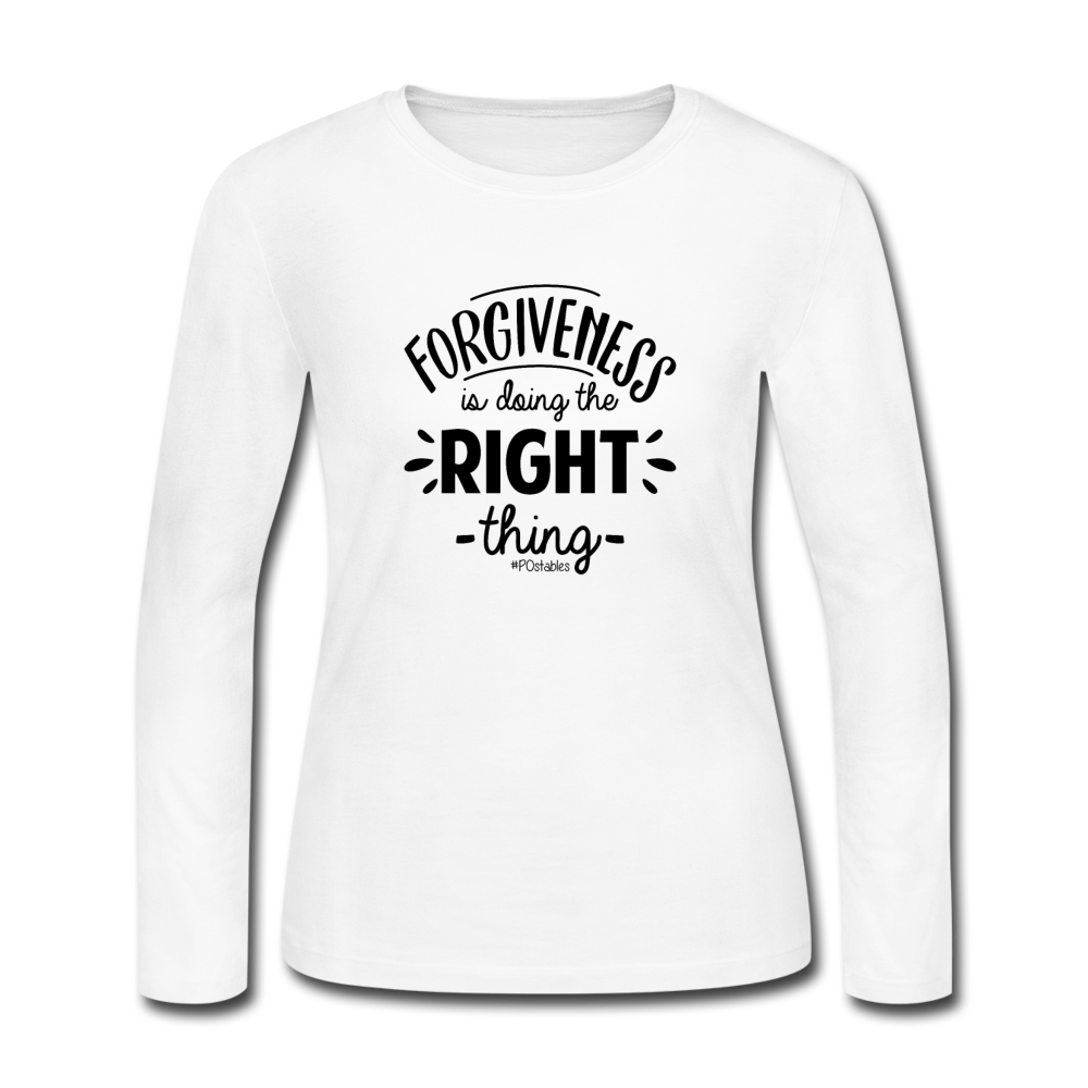 Forgiveness Is Doing The Right Thing B Women's Long Sleeve Jersey T-Shirt - white