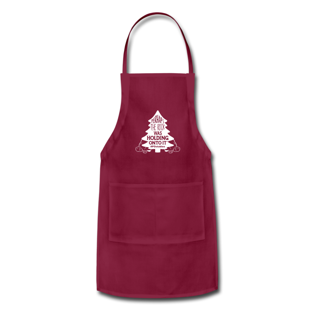 Perhaps The Rock Was Holding Onto It W Adjustable Apron - burgundy