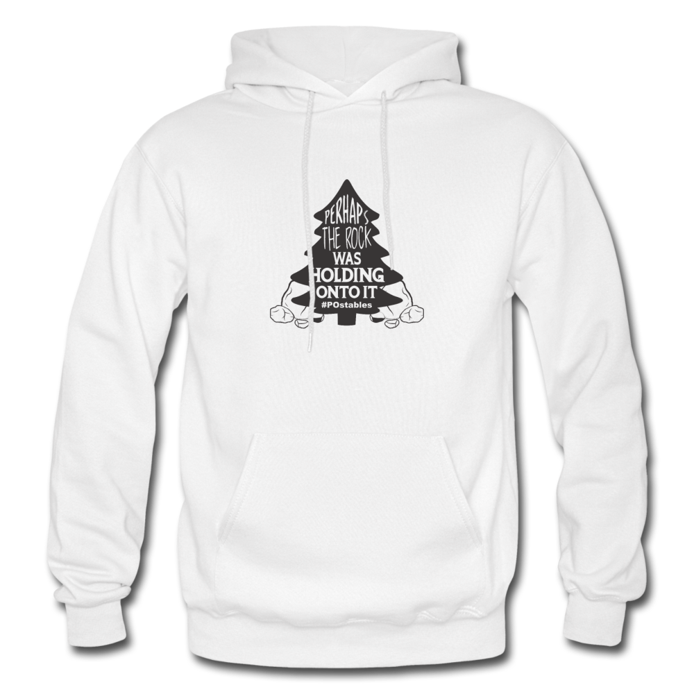 Perhaps The Rock Was Holding Onto It B Gildan Heavy Blend Adult Hoodie - white