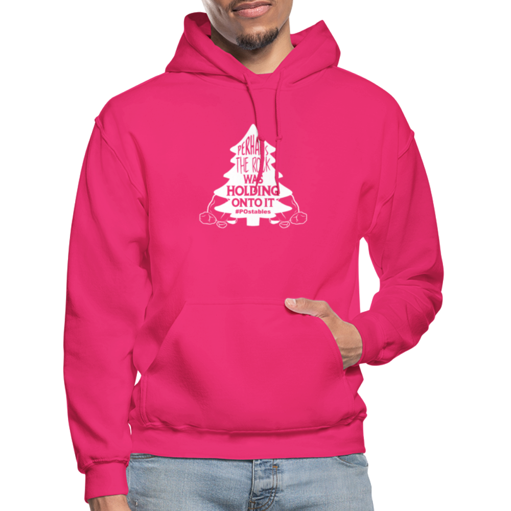 Perhaps The Rock Was Holding Onto It W Gildan Heavy Blend Adult Hoodie - fuchsia