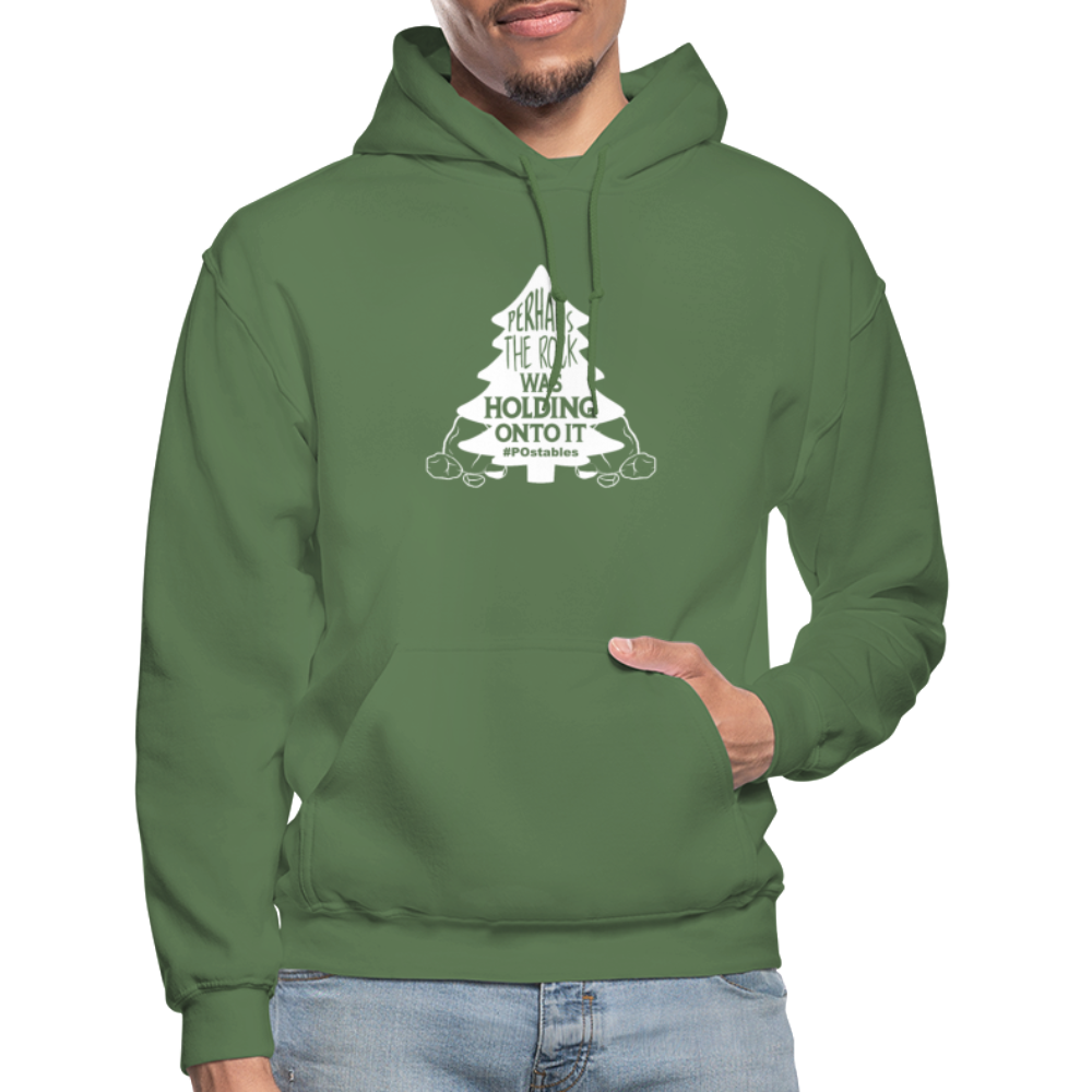 Perhaps The Rock Was Holding Onto It W Gildan Heavy Blend Adult Hoodie - military green