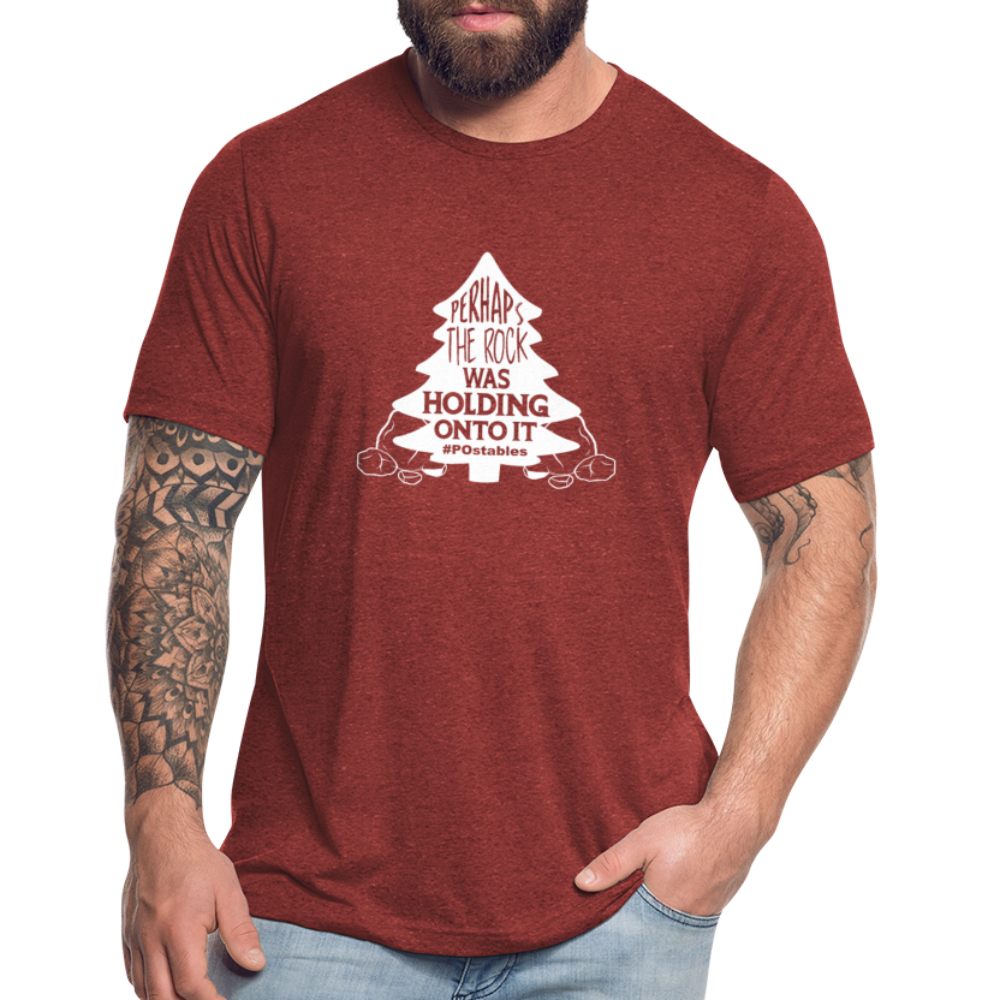 Perhaps The Rock Was Holding Onto It W Unisex Tri-Blend T-Shirt - heather cranberry