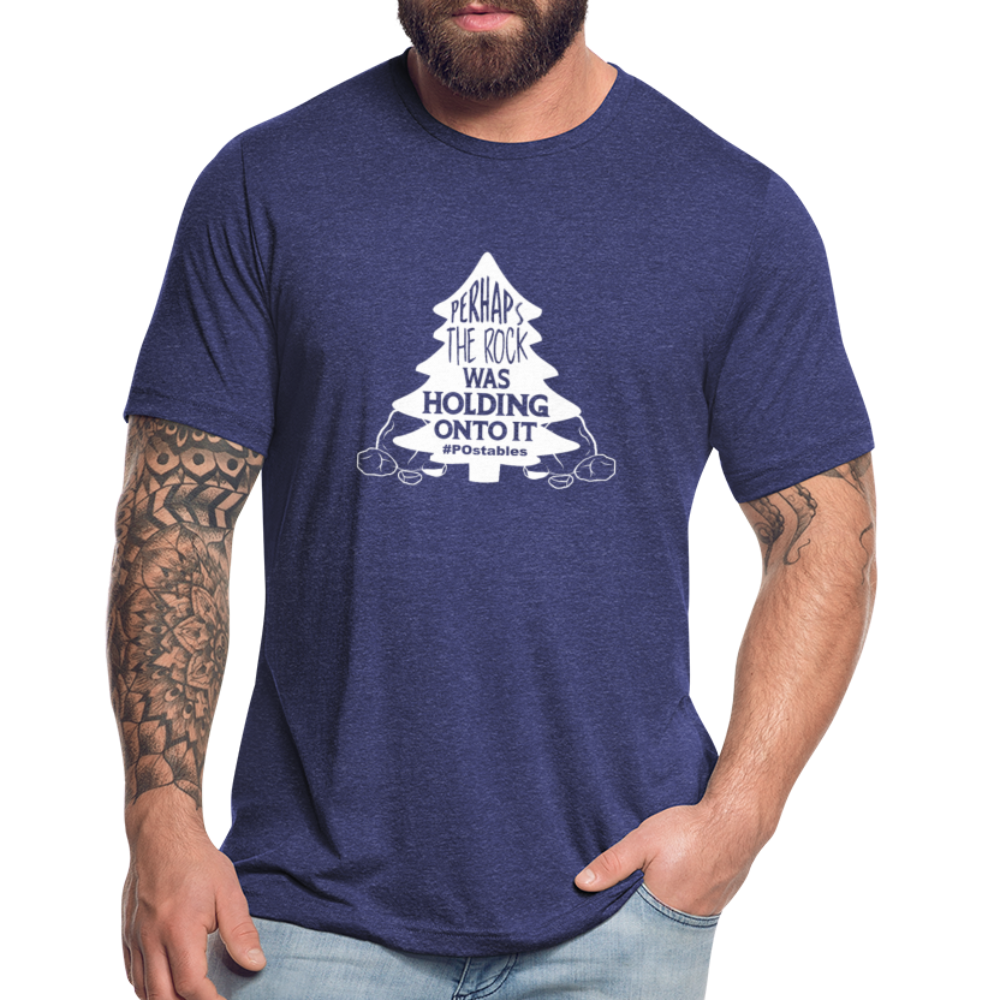 Perhaps The Rock Was Holding Onto It W Unisex Tri-Blend T-Shirt - heather indigo