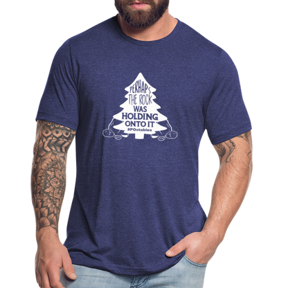 Perhaps The Rock Was Holding Onto It W Unisex Tri-Blend T-Shirt - heather indigo