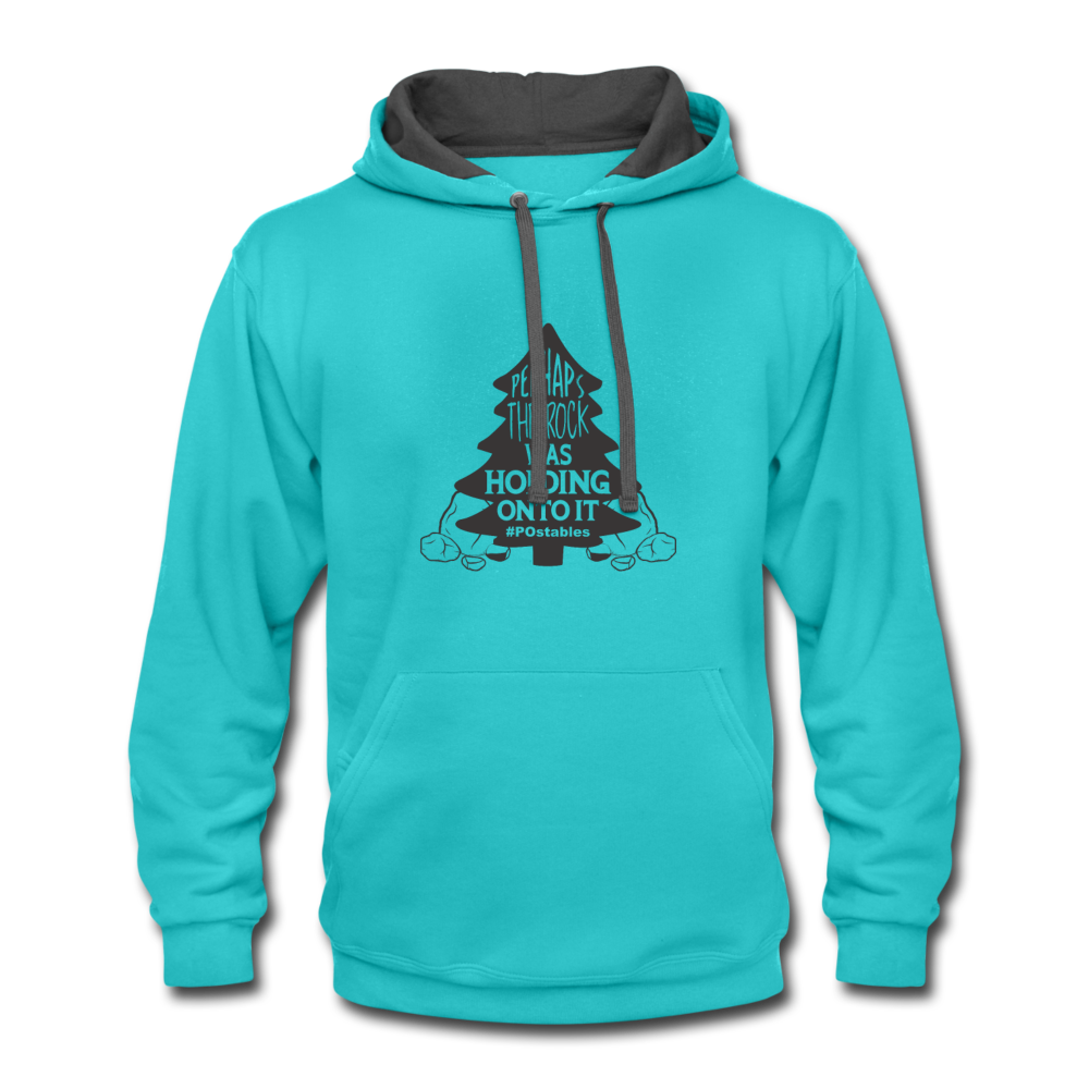 Perhaps The Rock Was Holding Onto It B Contrast Hoodie - scuba blue/asphalt