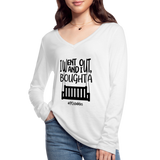 I Bought A Porch Swing B Women’s Long Sleeve  V-Neck Flowy Tee - white
