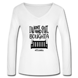 I Bought A Porch Swing B Women’s Long Sleeve  V-Neck Flowy Tee - white