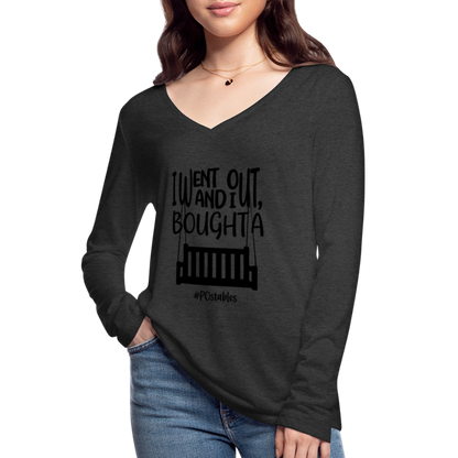 I Bought A Porch Swing B Women’s Long Sleeve  V-Neck Flowy Tee - deep heather