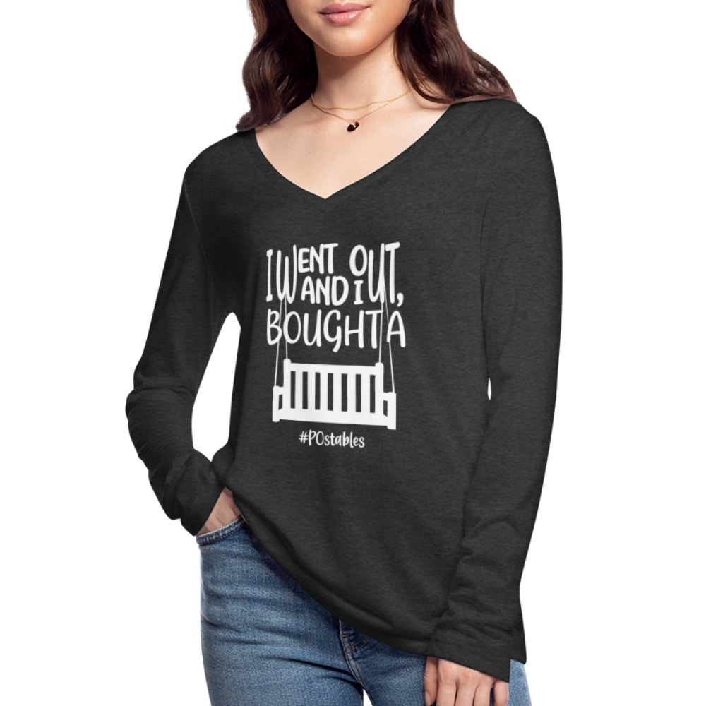 I Bought A Porch Swing W Women’s Long Sleeve  V-Neck Flowy Tee - deep heather