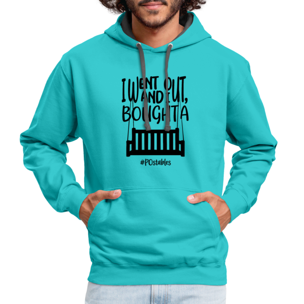 I Bought A Porch Swing B Contrast Hoodie - scuba blue/asphalt