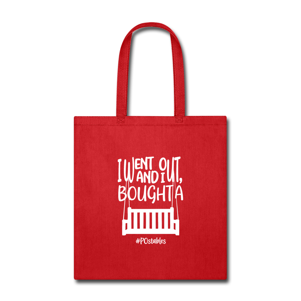 I Bought A Porch Swing W Tote Bag - red