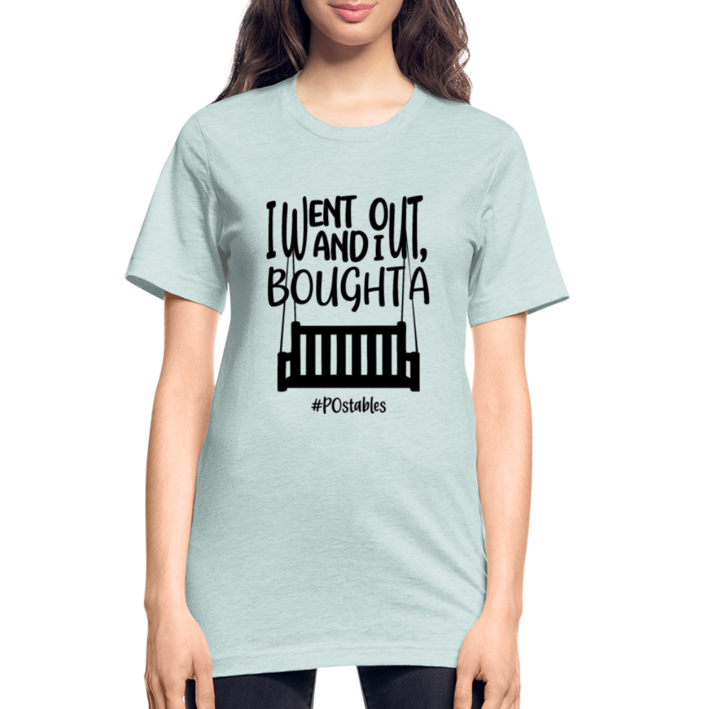 I Bought A Porch Swing B Unisex Heather Prism T-Shirt - heather prism ice blue