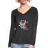 I Love Us W Women’s Long Sleeve  V-Neck Flowy Tee - deep heather