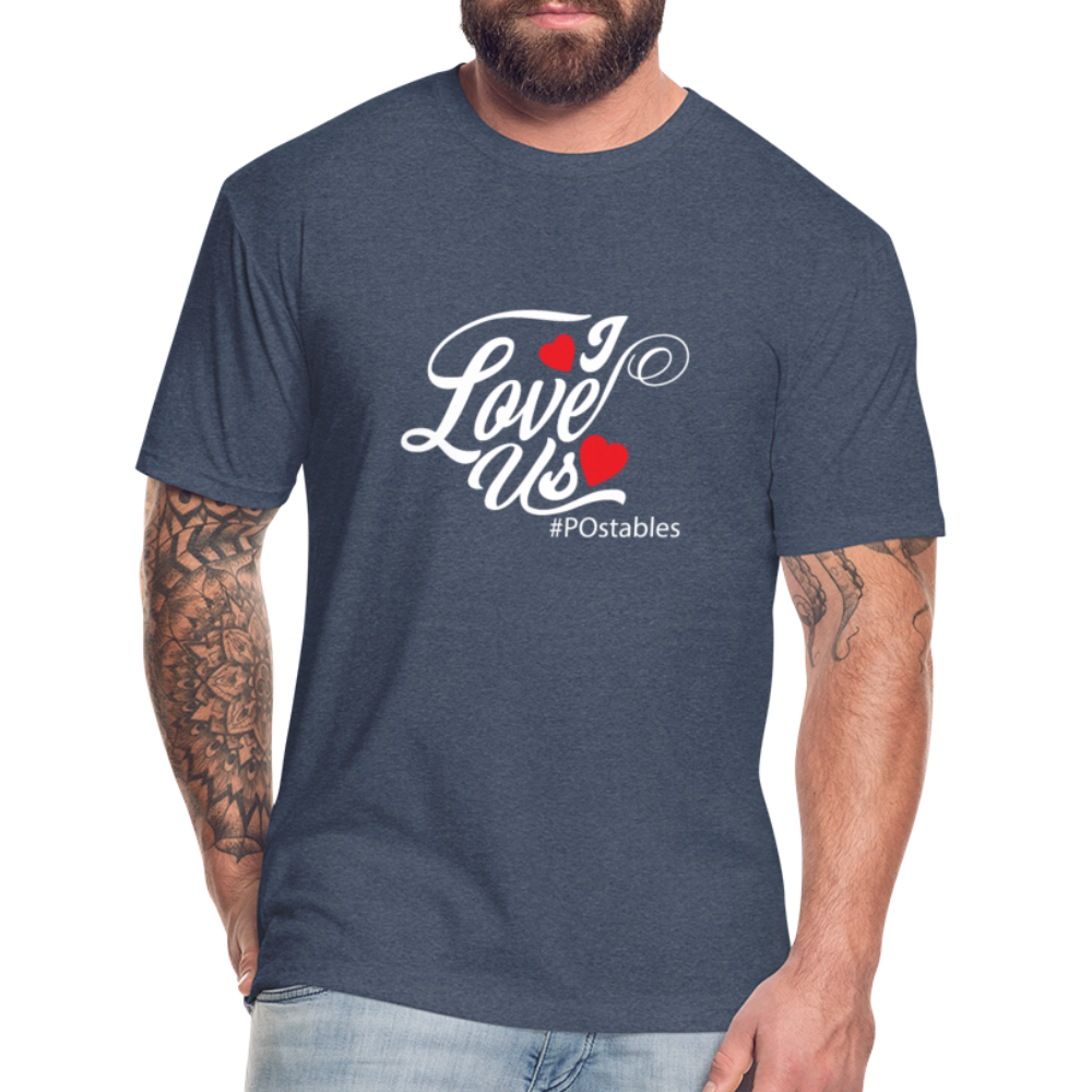 I Love Us W Fitted Cotton/Poly T-Shirt by Next Level - heather navy