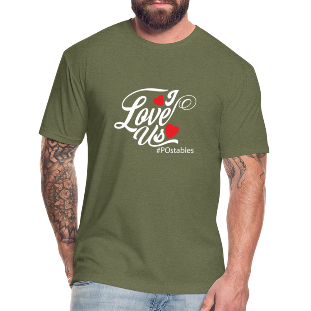 I Love Us W Fitted Cotton/Poly T-Shirt by Next Level - heather military green