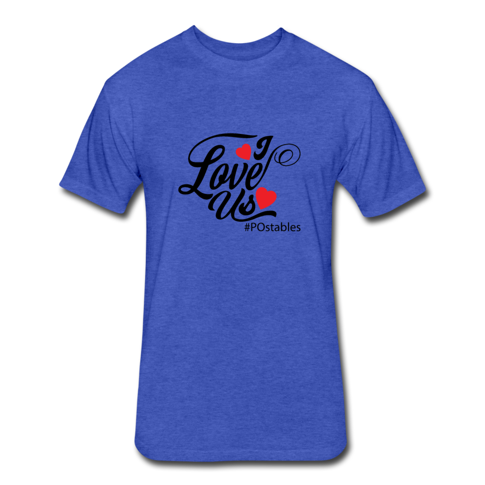 I Love Us B Fitted Cotton/Poly T-Shirt by Next Level - heather royal