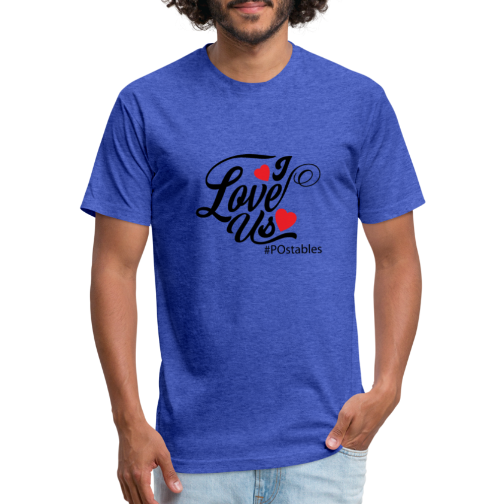 I Love Us B Fitted Cotton/Poly T-Shirt by Next Level - heather royal