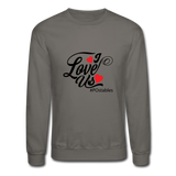 I Love Us B Crewneck Sweatshirt - asphalt gray