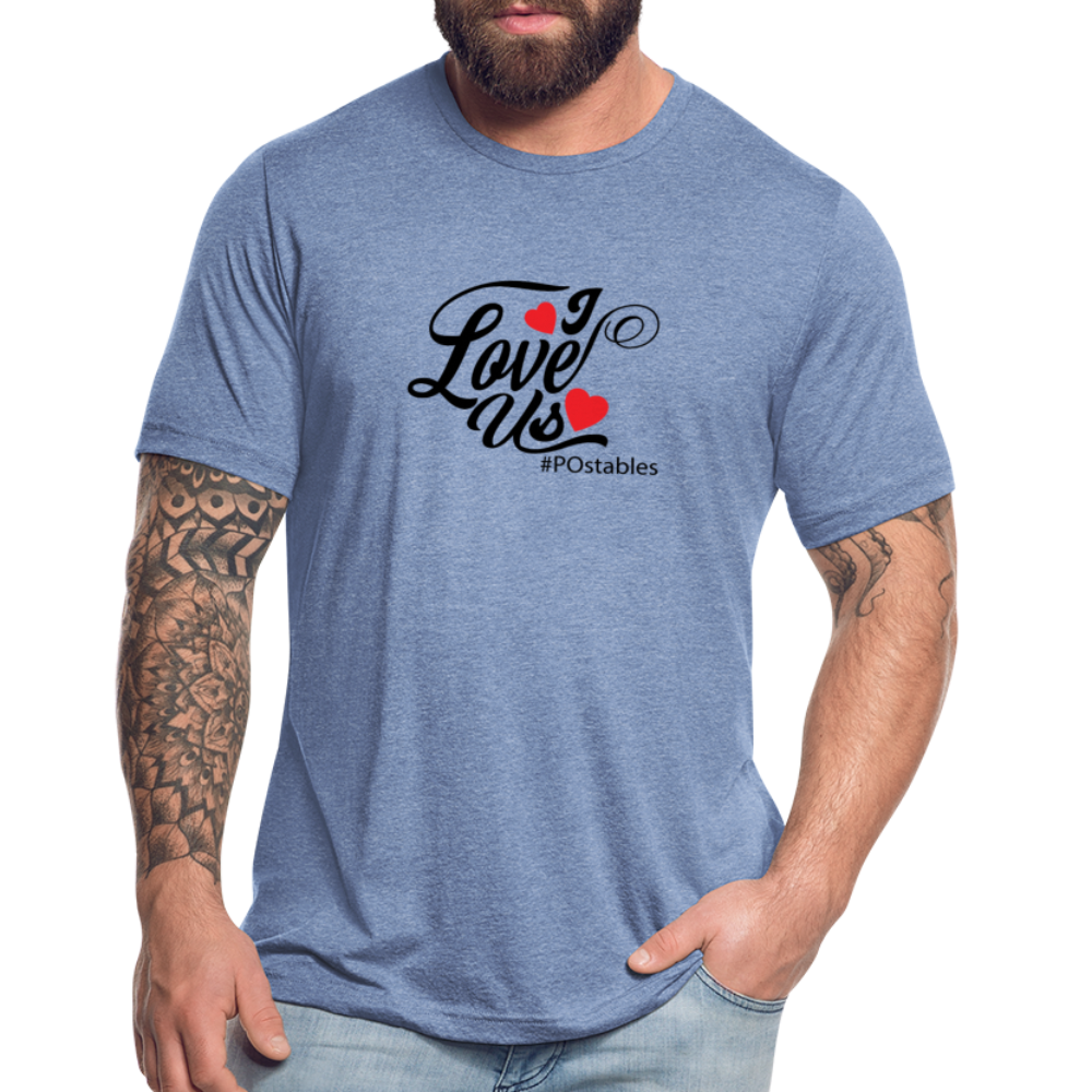 I Love Us B Unisex Tri-Blend T-Shirt - heather Blue