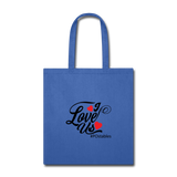 I Love Us B Tote Bag - royal blue