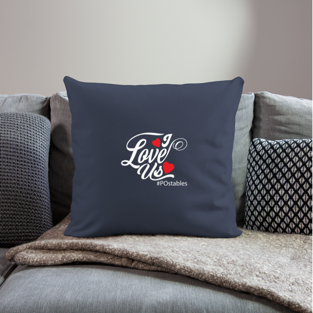 I Love Us W Throw Pillow Cover 18” x 18” - navy