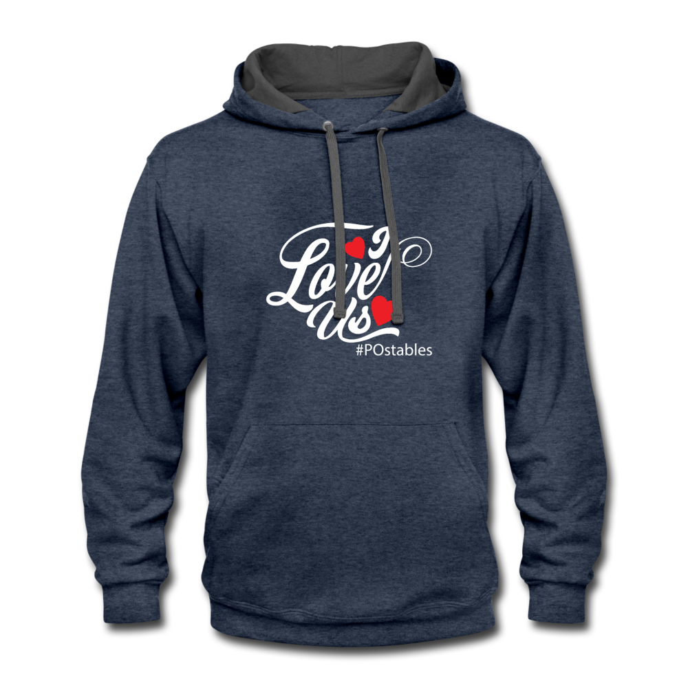 I Love Us W Contrast Hoodie - indigo heather/asphalt