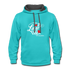 I Love Us W Contrast Hoodie - scuba blue/asphalt