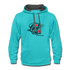 I Love Us B Contrast Hoodie - scuba blue/asphalt