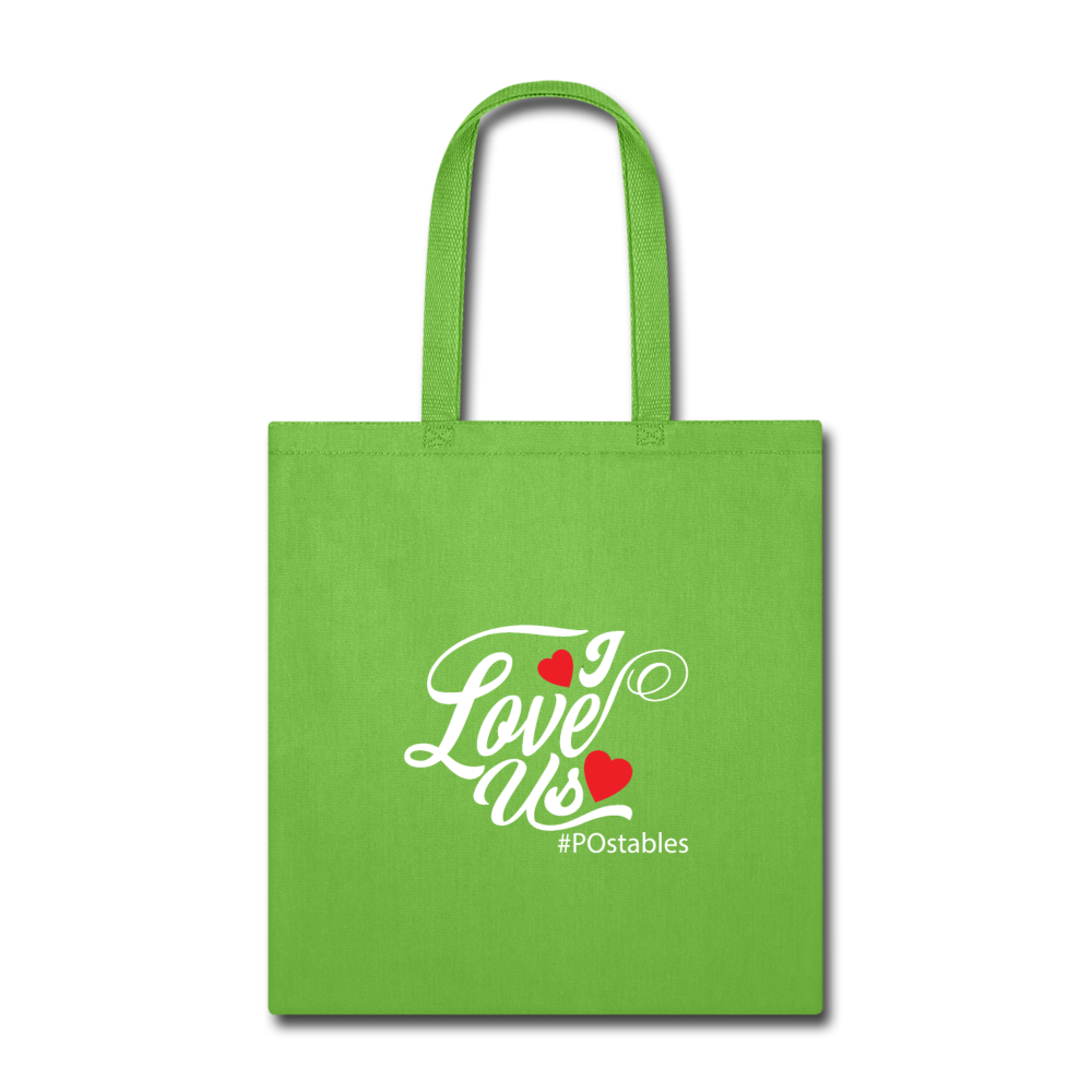 I Love Us W Tote Bag - lime green