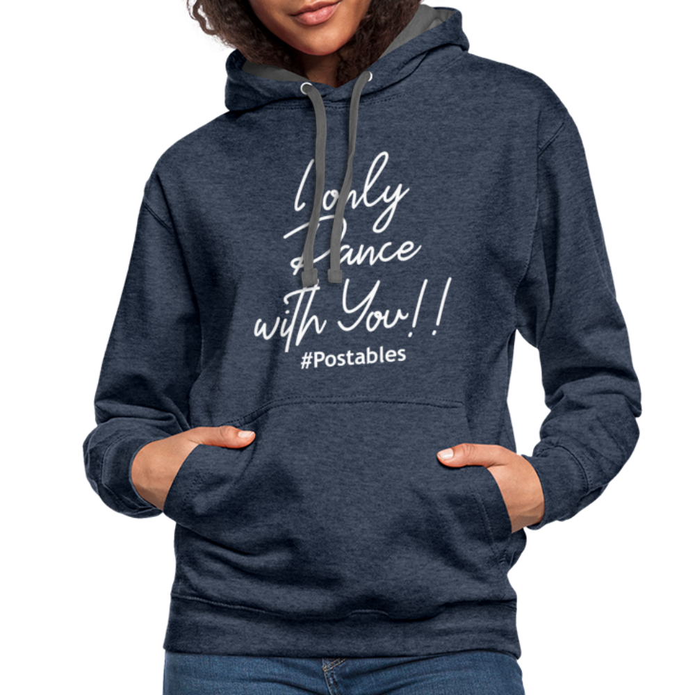 I Only Dance With You W Contrast Hoodie - indigo heather/asphalt