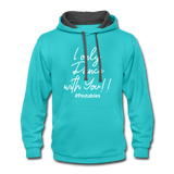 I Only Dance With You W Contrast Hoodie - scuba blue/asphalt