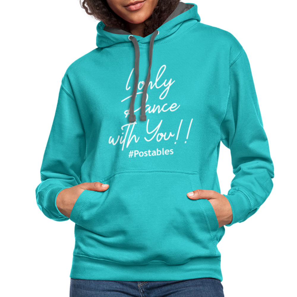 I Only Dance With You W Contrast Hoodie - scuba blue/asphalt
