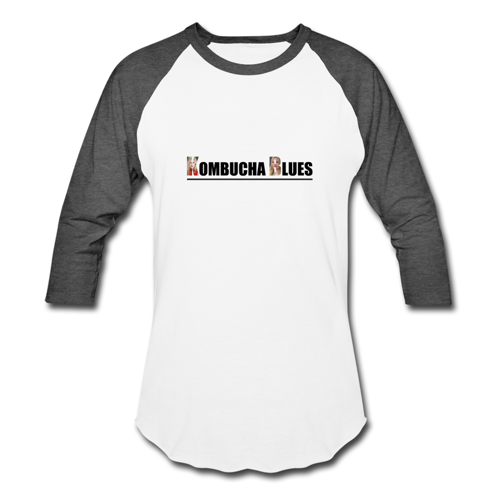Kombucha Blues for Kristin Booth Baseball T-Shirt - white/charcoal