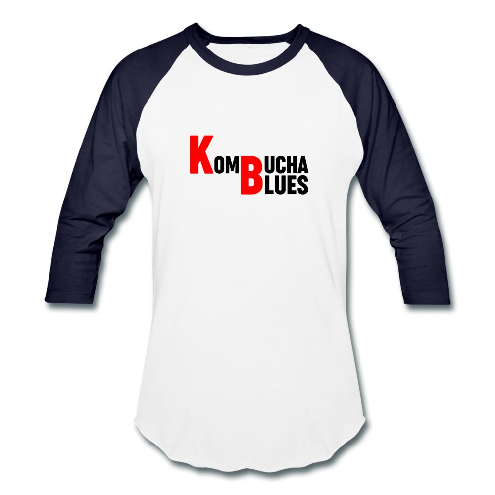 Kombucha Blues Baseball T-Shirt - white/navy