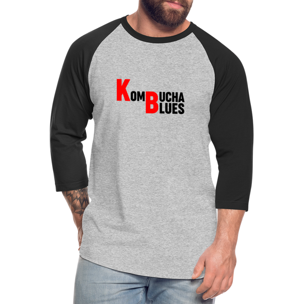 Kombucha Blues Baseball T-Shirt - heather gray/black