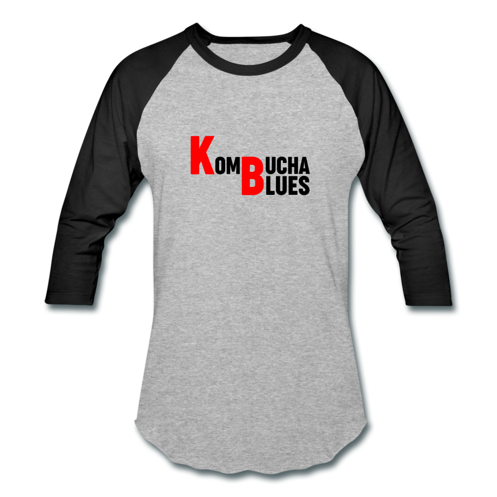 Kombucha Blues Baseball T-Shirt - heather gray/black