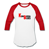 Kombucha Blues Baseball T-Shirt - white/red