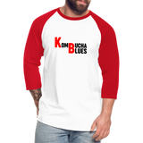 Kombucha Blues Baseball T-Shirt - white/red