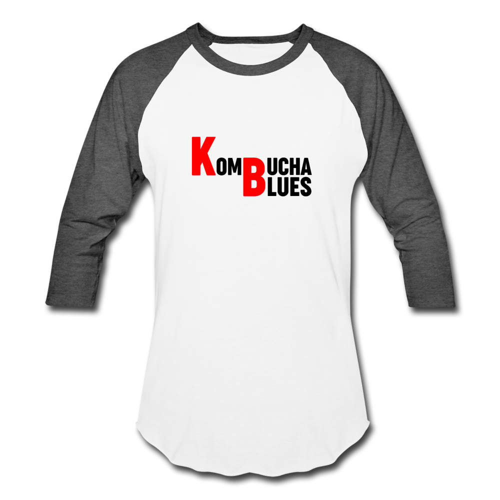 Kombucha Blues Baseball T-Shirt - white/charcoal