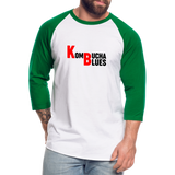 Kombucha Blues Baseball T-Shirt - white/kelly green
