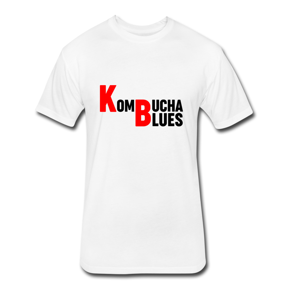 Kombucha Blues Fitted Cotton/Poly T-Shirt by Next Level - white