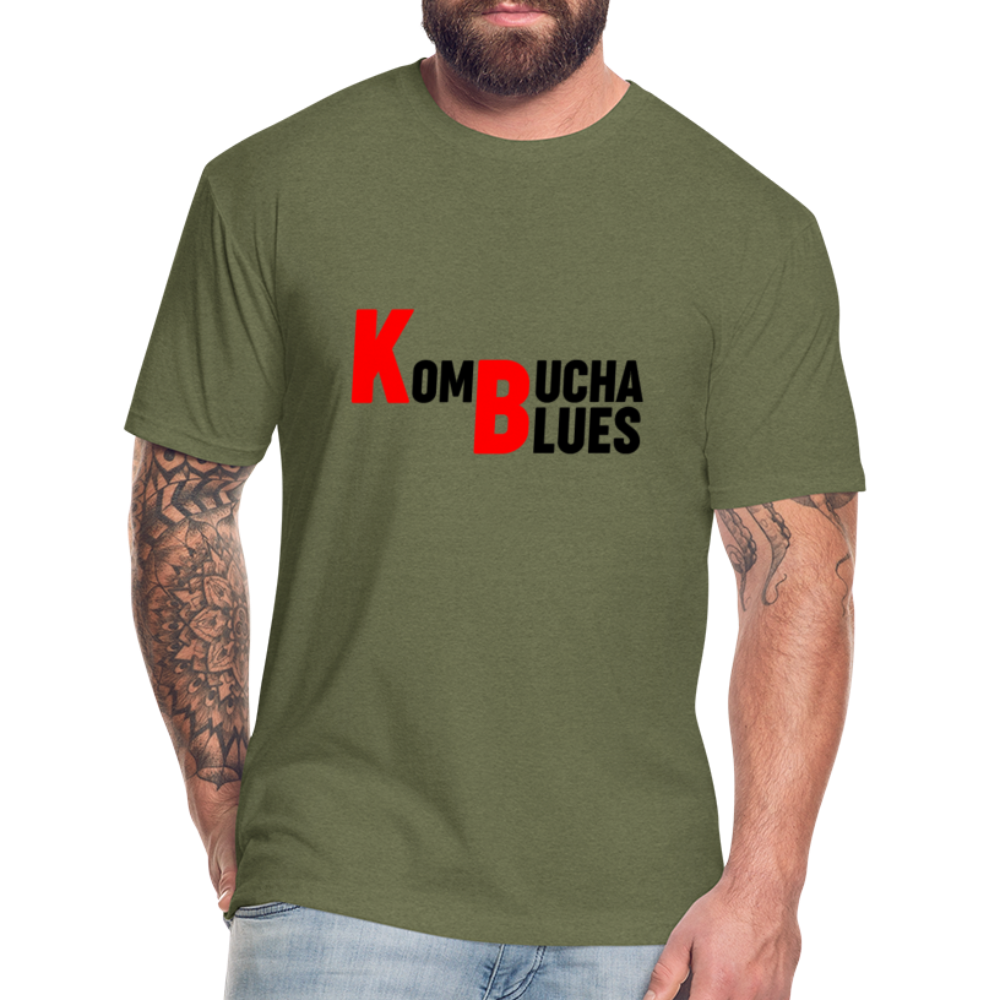 Kombucha Blues Fitted Cotton/Poly T-Shirt by Next Level - heather military green