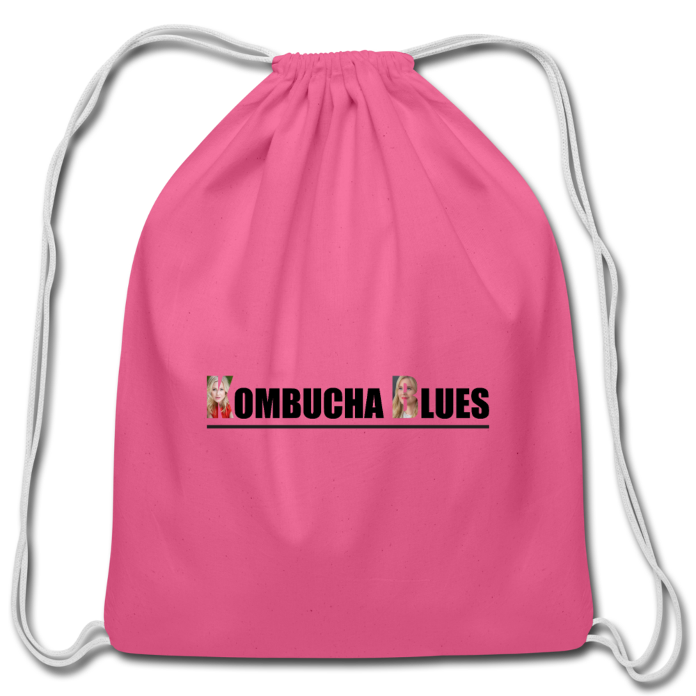 Kombucha Blues for Kristin Booth Cotton Drawstring Bag - pink
