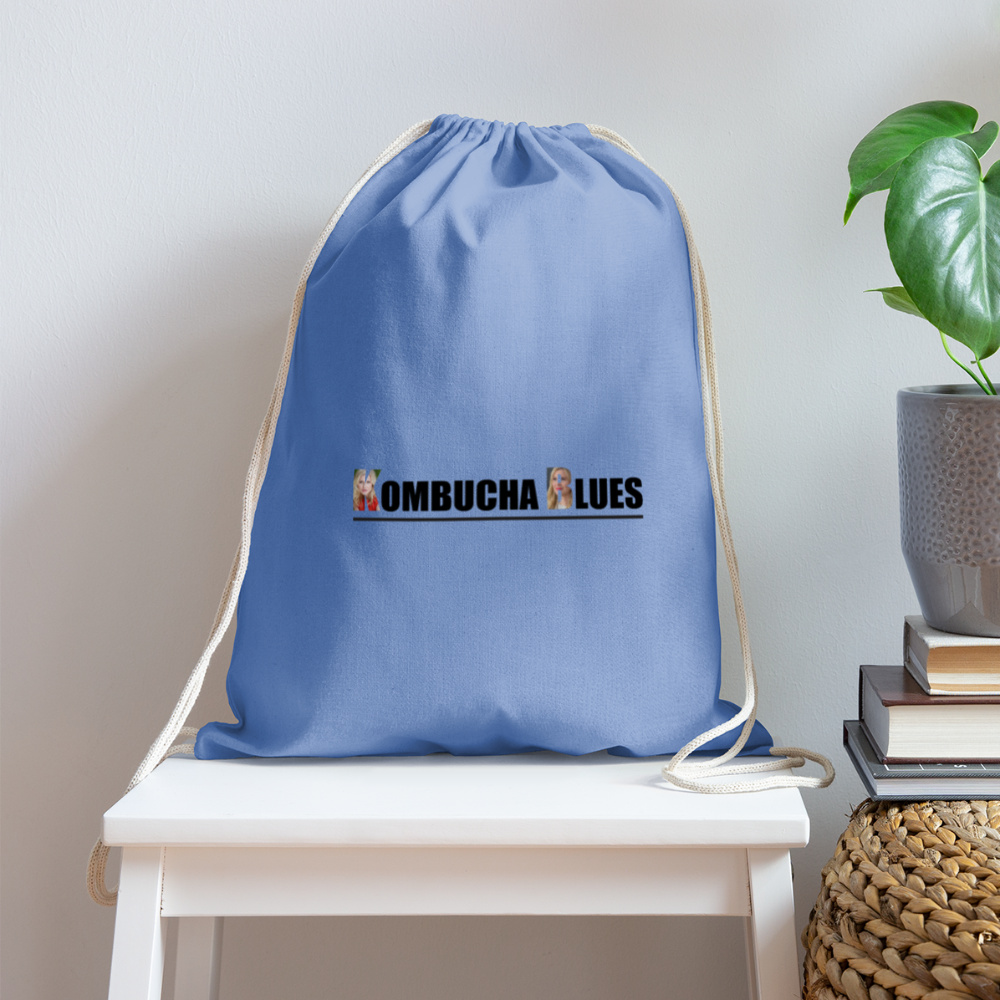 Kombucha Blues for Kristin Booth Cotton Drawstring Bag - carolina blue